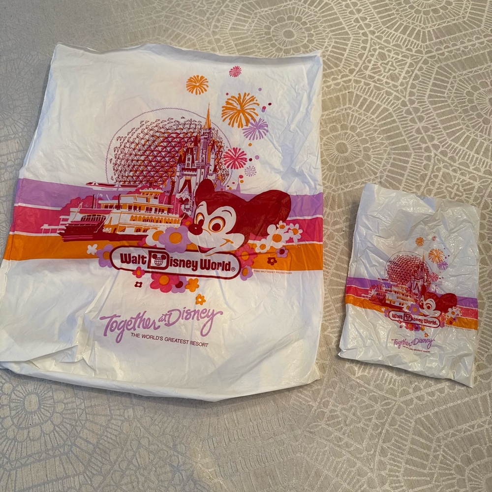 Vintage plastic Disney bags 1985